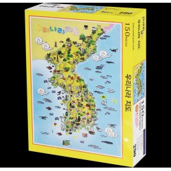korea kaart 150 stukjes puzzel